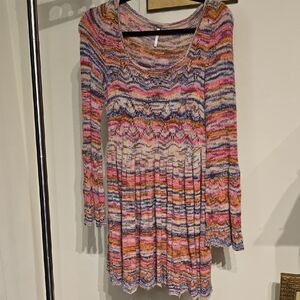 Free People Boho Whimsical Fairy Dress Pandora Pointelle S Crochet Knit Flare